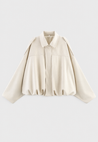 Veste courte femme effet daim col chemise texture douce - Azucena