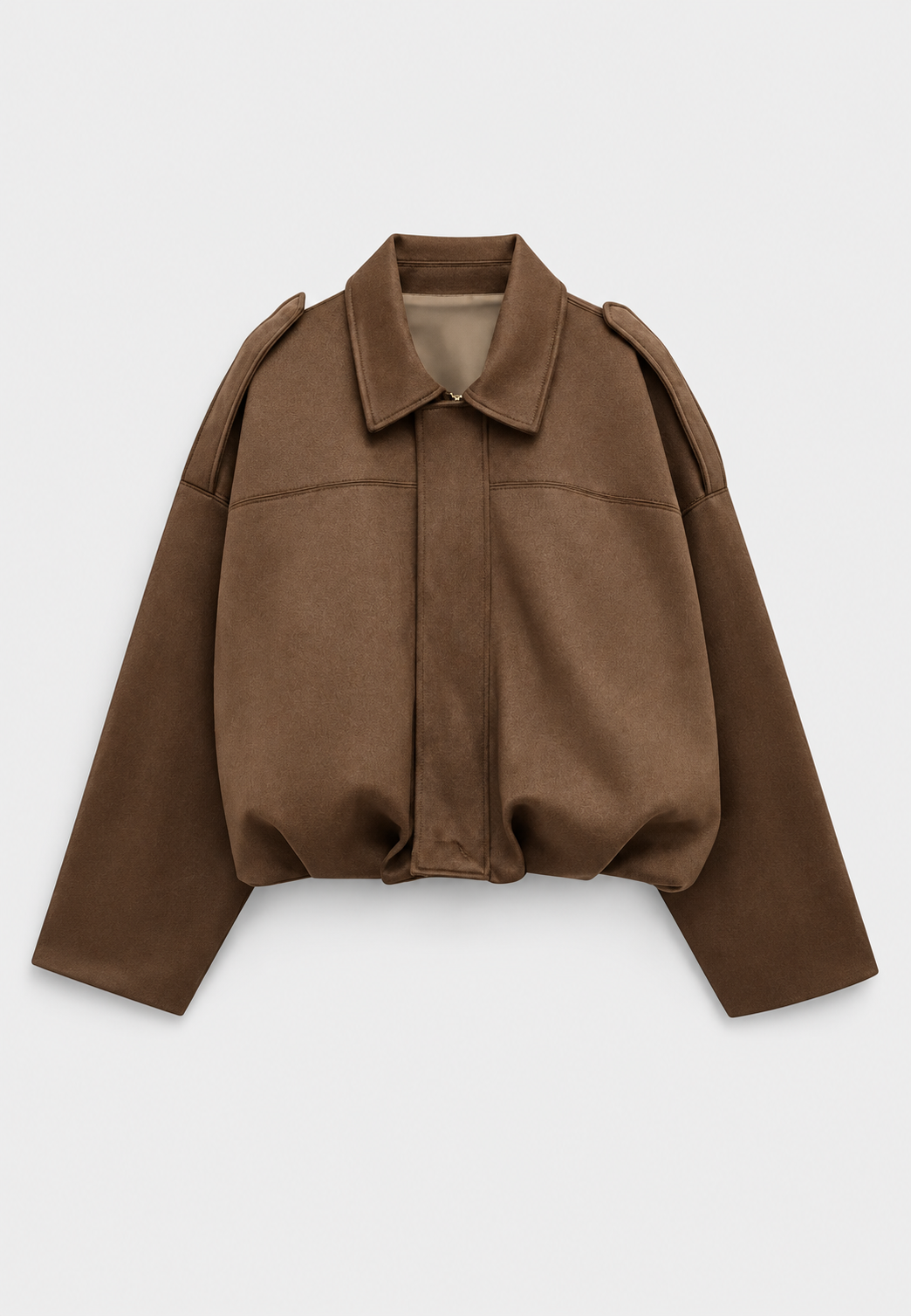 Veste courte femme effet daim col chemise texture douce - Azucena