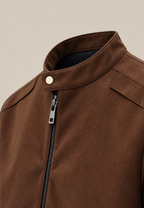 Veste homme effet daim col montant fermeture éclair devant - Mathis