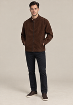 Veste homme effet daim col montant fermeture éclair devant - Mathis