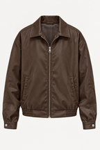 Veste oversize femme effet cuir bas élastiqué ample - Alizée