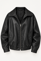 Veste oversize femme effet cuir bas élastiqué ample - Alizée