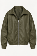 Veste oversize femme effet cuir bas élastiqué ample - Alizée
