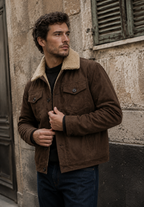 Veste homme effet daim doublure peau de mouton chaude - Bruno