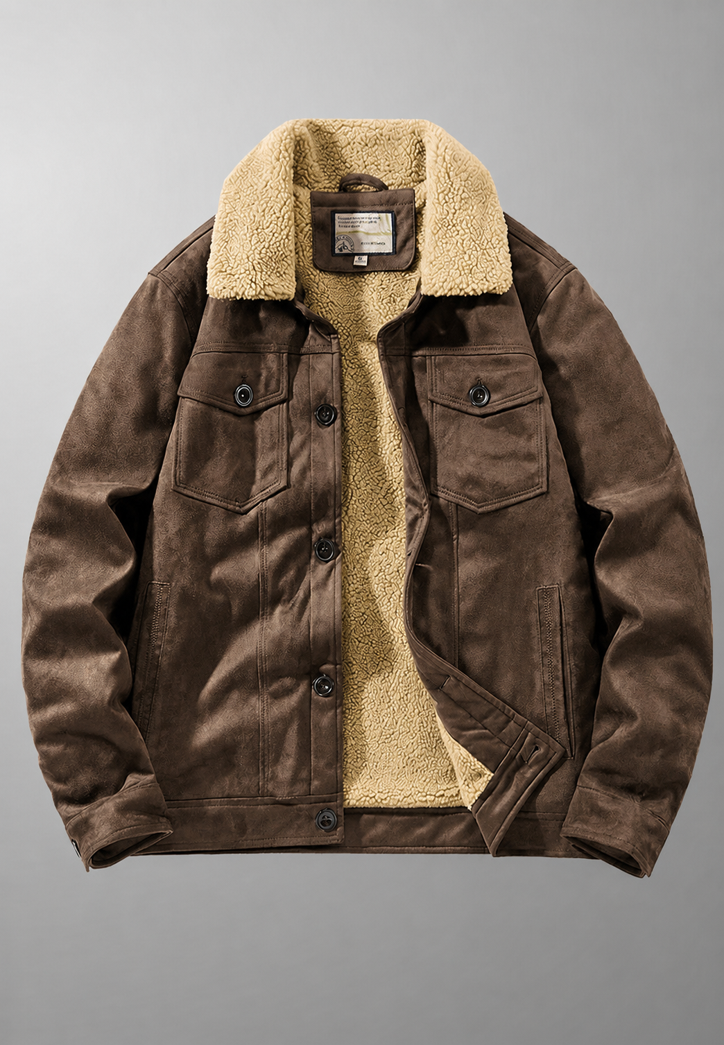 Veste homme effet daim doublure peau de mouton chaude - Bruno