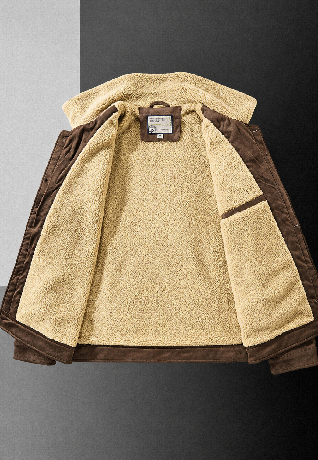 Veste homme effet daim doublure peau de mouton chaude - Bruno