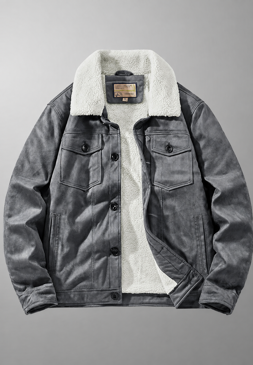 Veste homme effet daim doublure peau de mouton chaude - Bruno