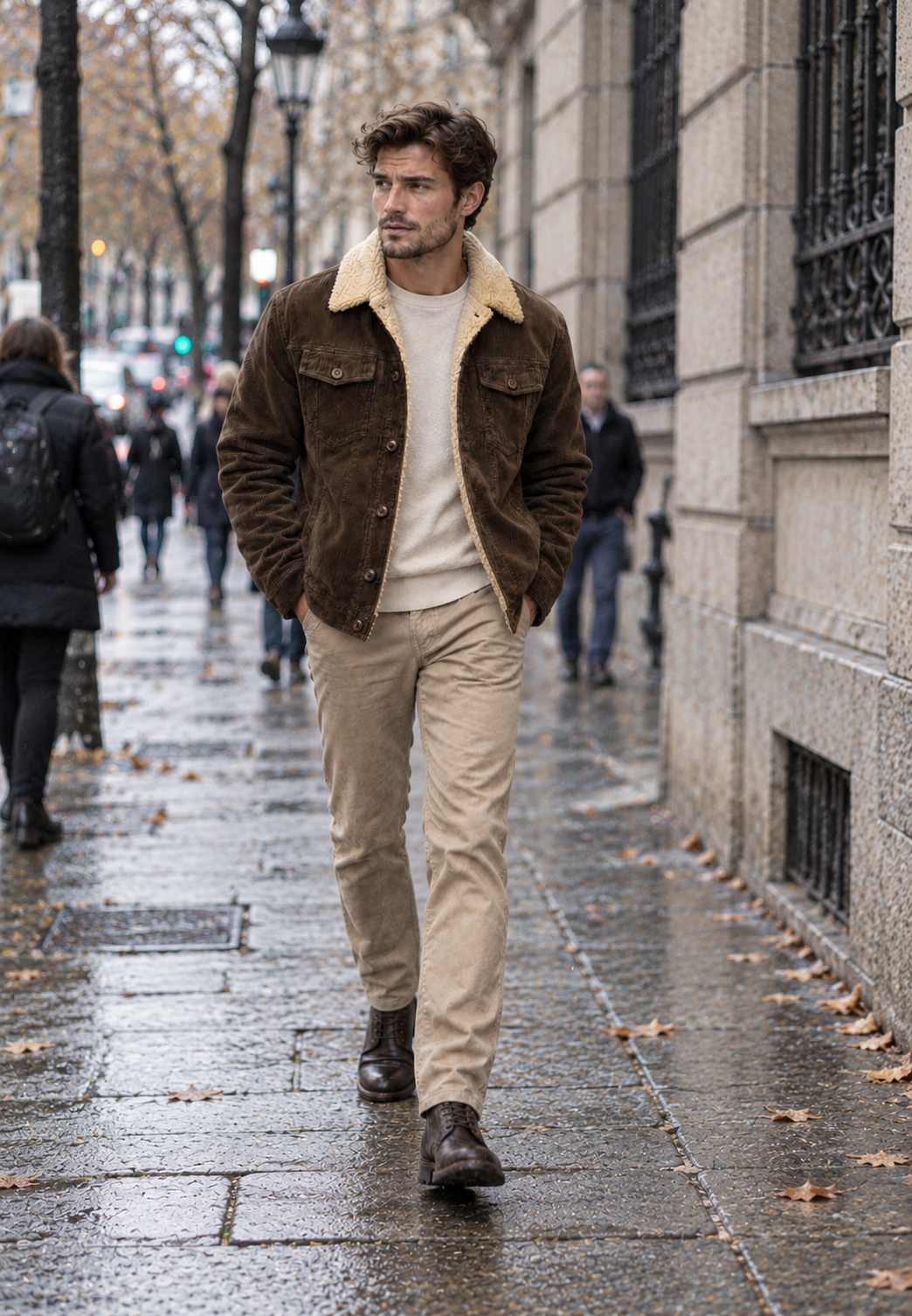 Veste velours côtelé homme doublure polaire col hiver - Ivar