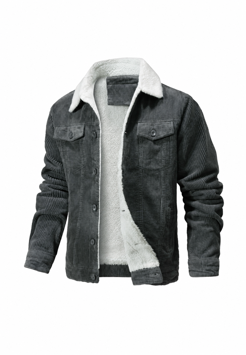 Veste velours côtelé homme doublure polaire col hiver - Ivar