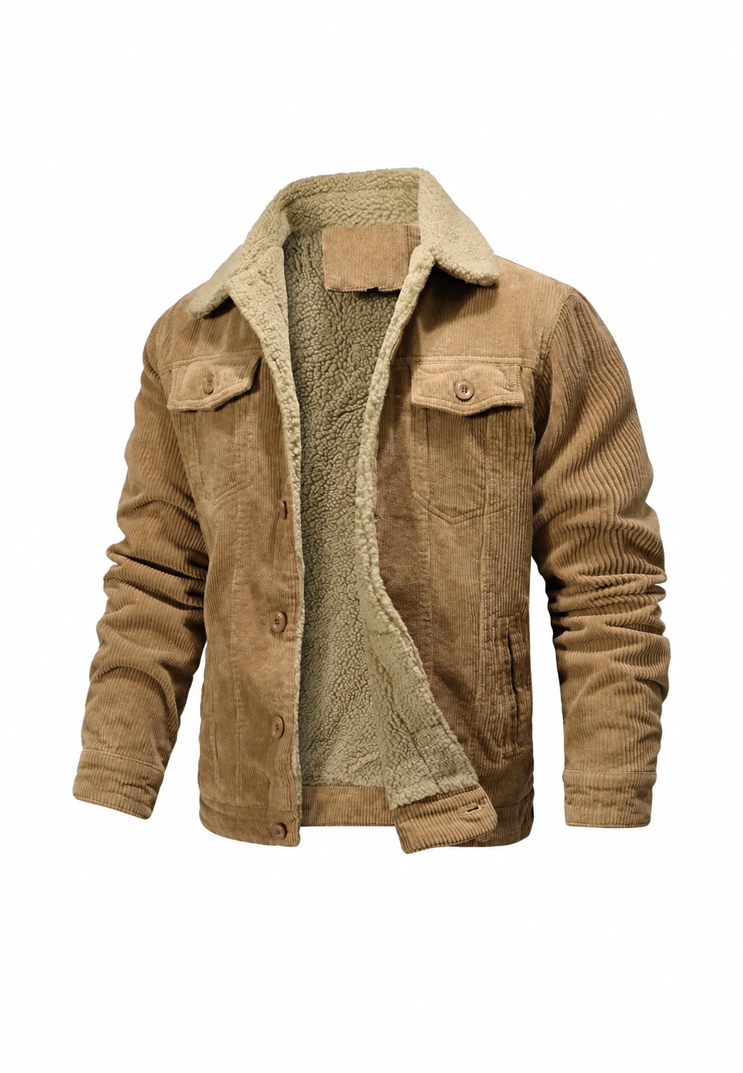 Veste velours côtelé homme doublure polaire col hiver - Ivar