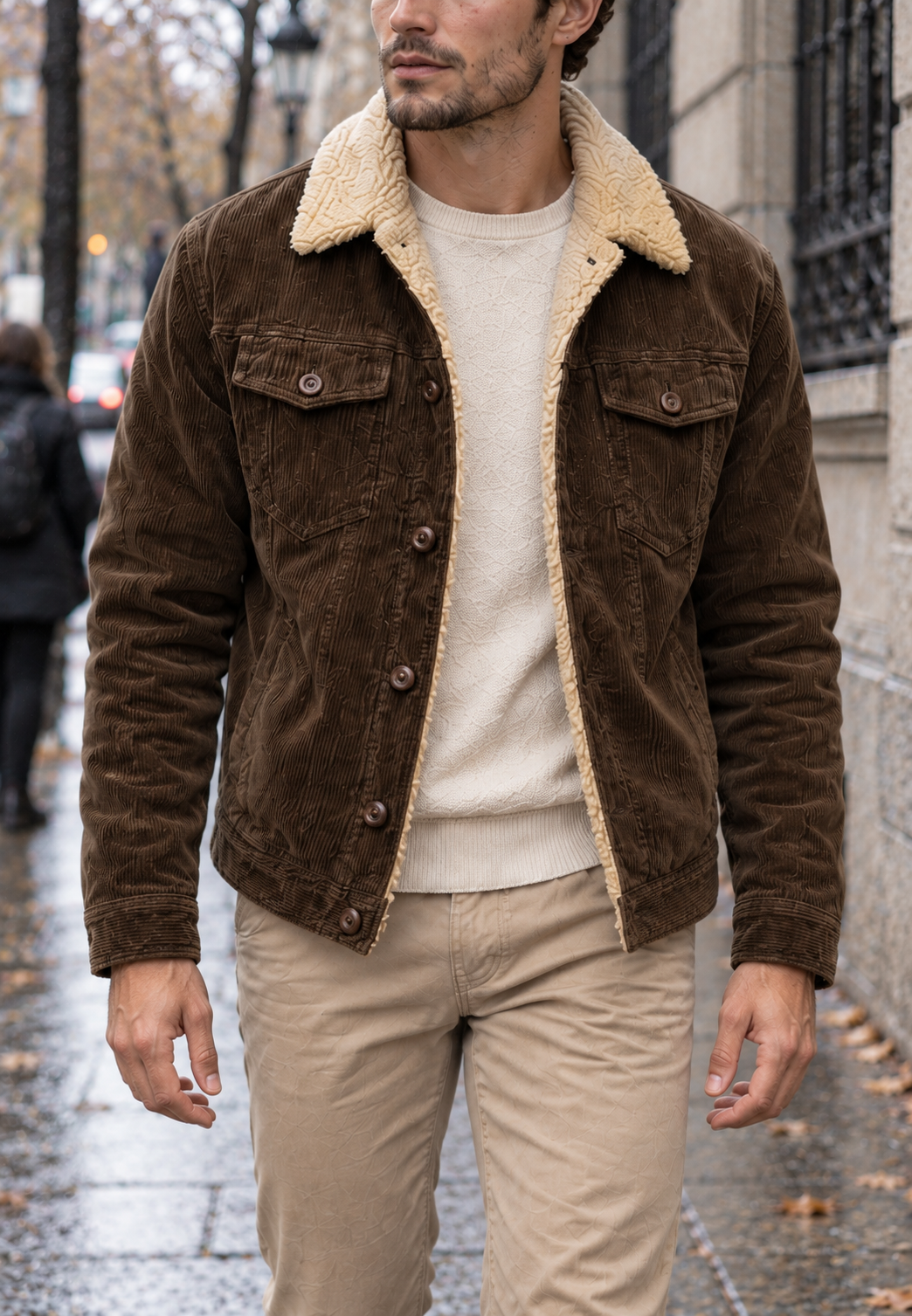 Veste velours côtelé homme doublure polaire col hiver - Ivar