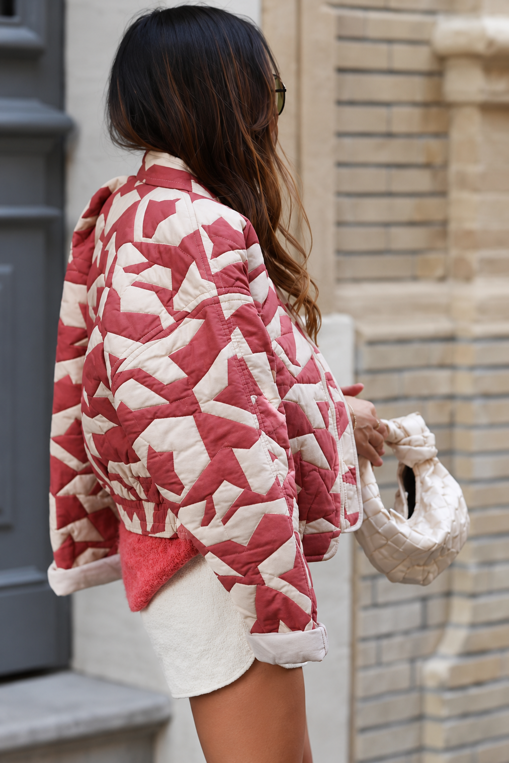 Blouson matelassé femme motifs géométriques fermeture zippée - Dorette