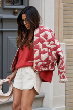 Blouson matelassé femme motifs géométriques fermeture zippée - Dorette