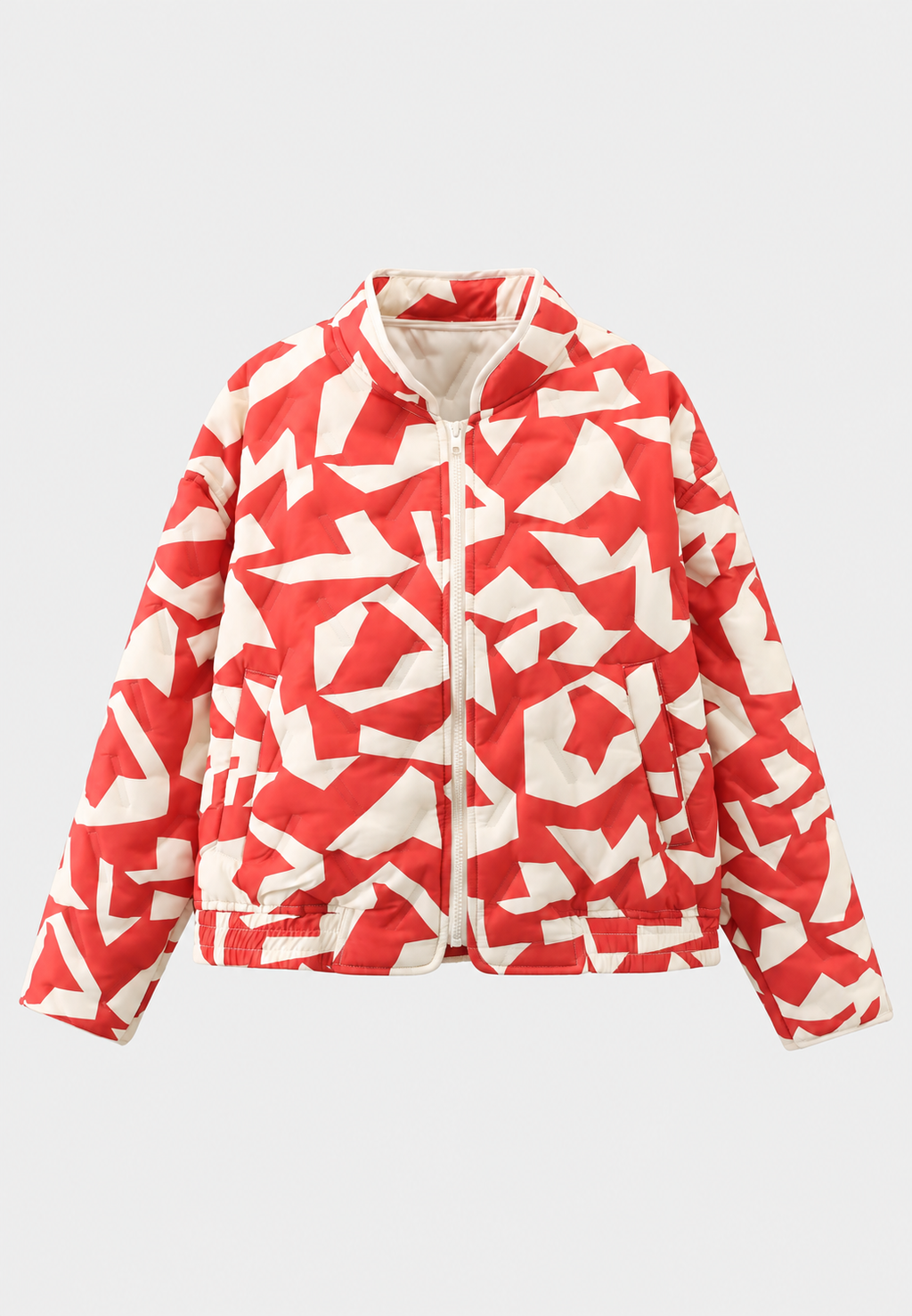 Blouson matelassé femme motifs géométriques fermeture zippée - Dorette
