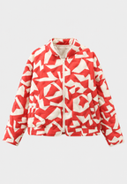 Blouson matelassé femme motifs géométriques fermeture zippée - Dorette