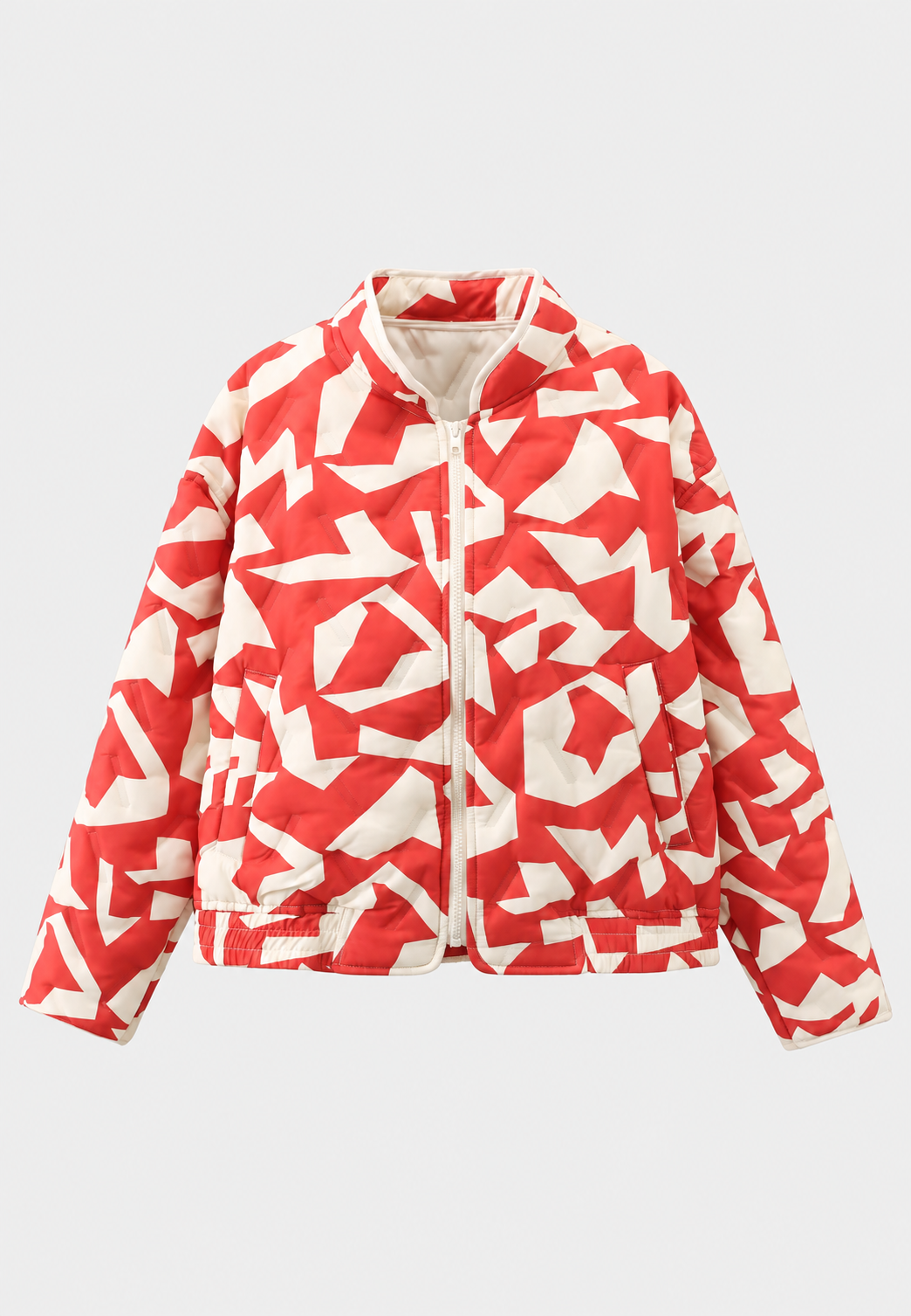Blouson matelassé femme motifs géométriques fermeture zippée - Dorette