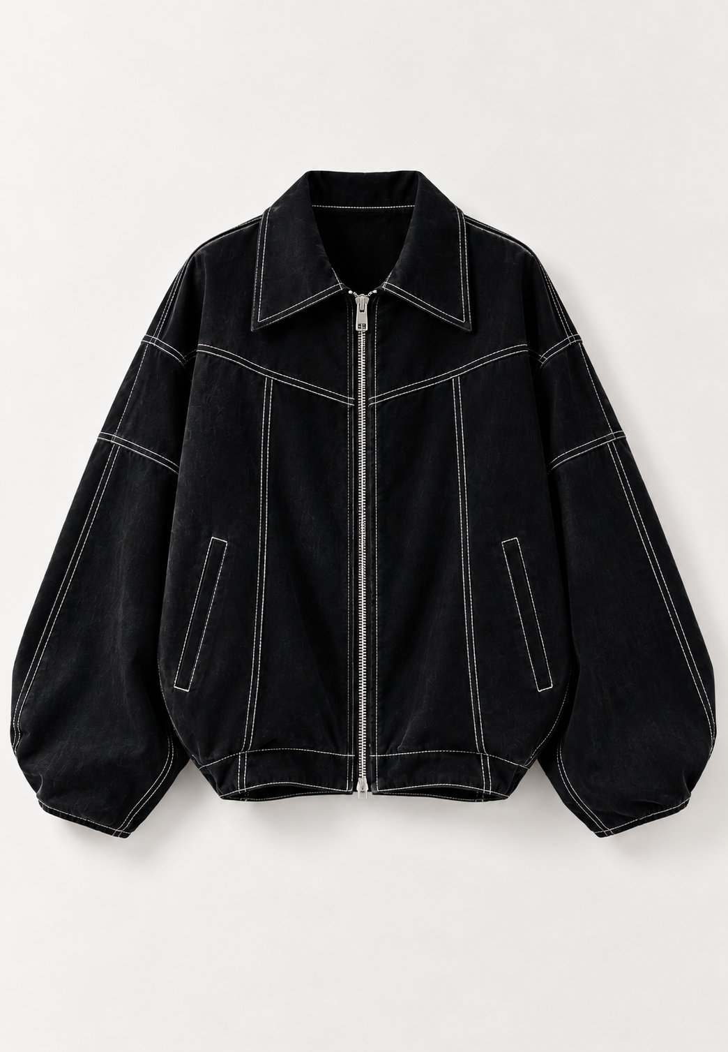 Veste oversize femme effet daim surpiqûres contrastées - Vela