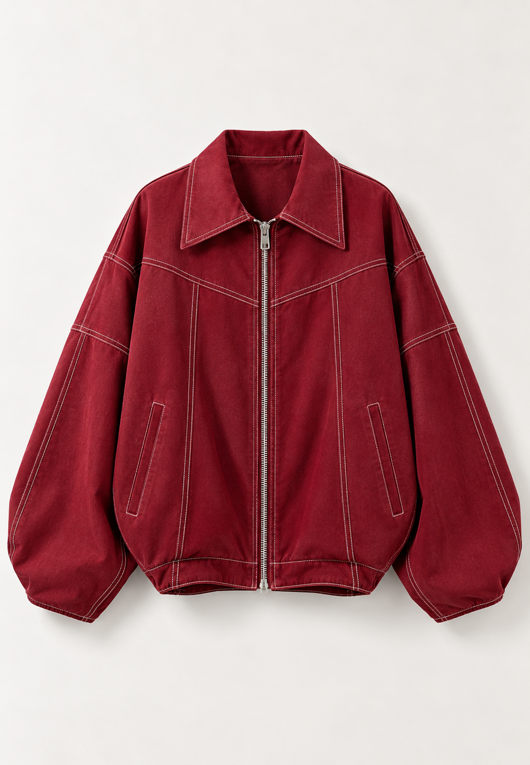 Veste oversize femme effet daim surpiqûres contrastées - Vela