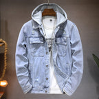 Veste jean homme capuche effet délavé denim casual - Bennett