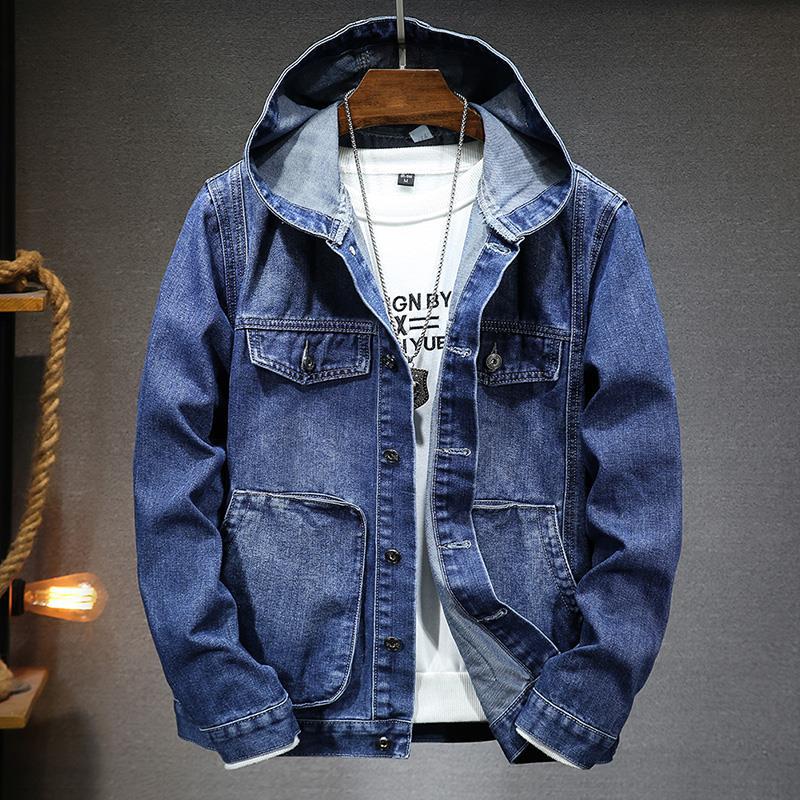 Veste jean homme capuche effet délavé denim casual - Bennett