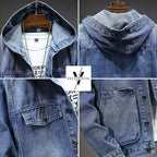 Veste jean homme capuche effet délavé denim casual - Bennett