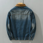 Veste jean homme col velours côtelé effet délavé denim - Dario