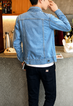 Veste jean homme délavée poches à rabat denim classique - Stellan