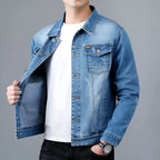 Veste jean homme effet délavé poches à rabat denim - Armand