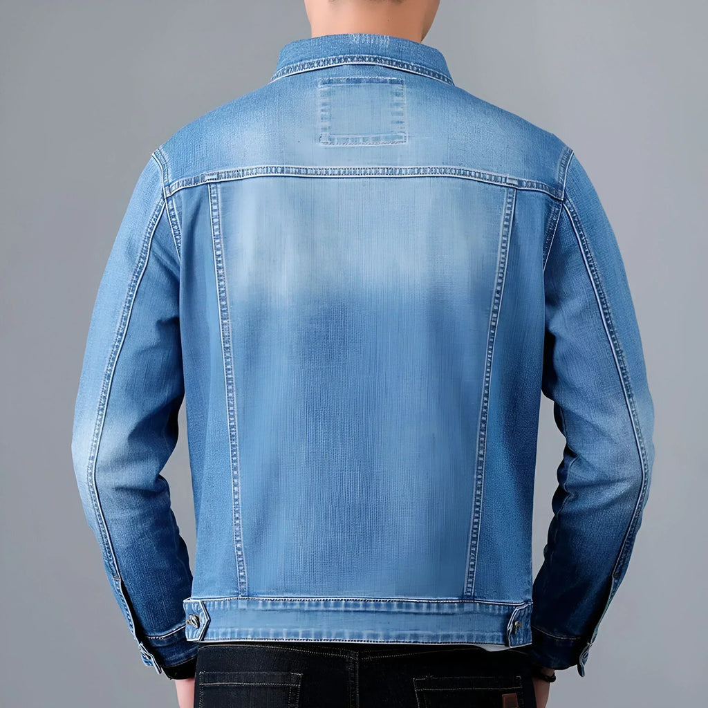 Veste jean homme effet délavé poches à rabat denim - Armand