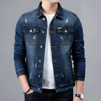 Veste jean homme effet délavé poches à rabat denim - Armand