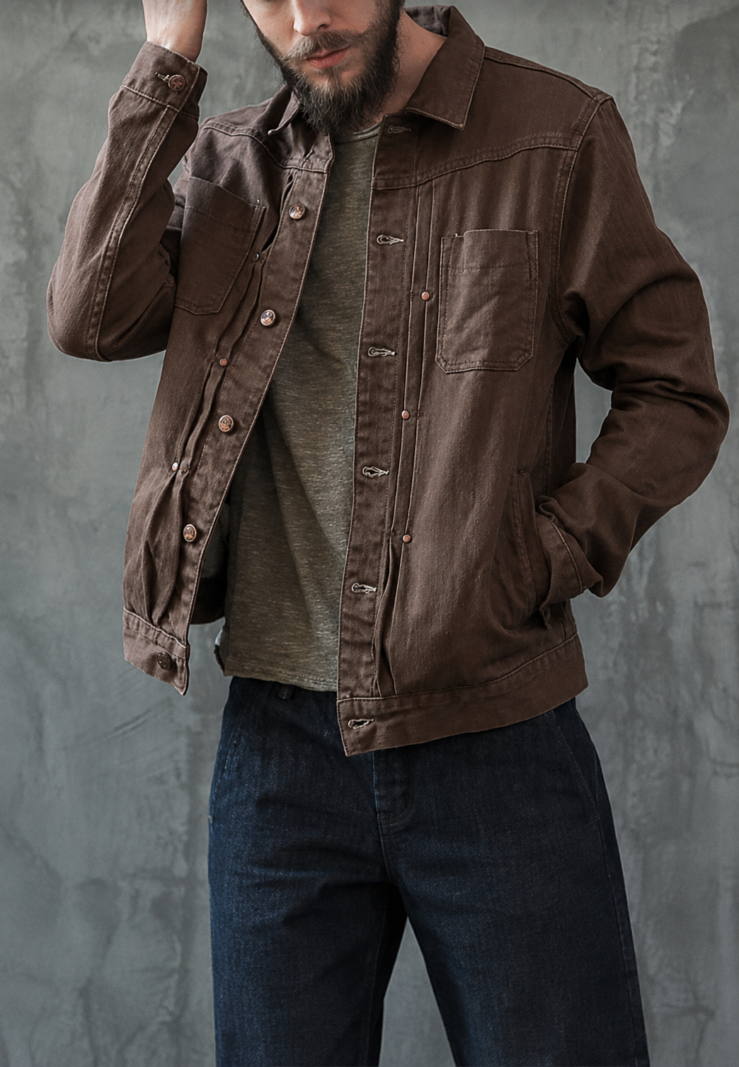 Veste travail homme effet délavé poches avant workwear - Arvid