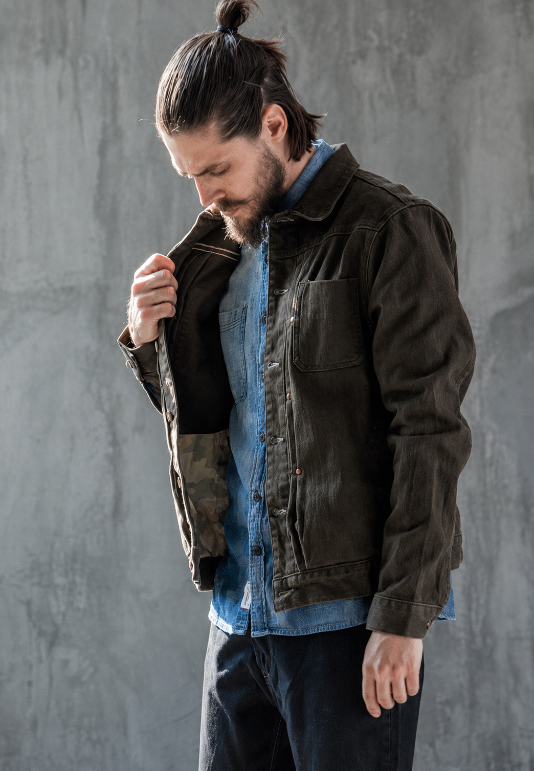 Veste travail homme effet délavé poches avant workwear - Arvid