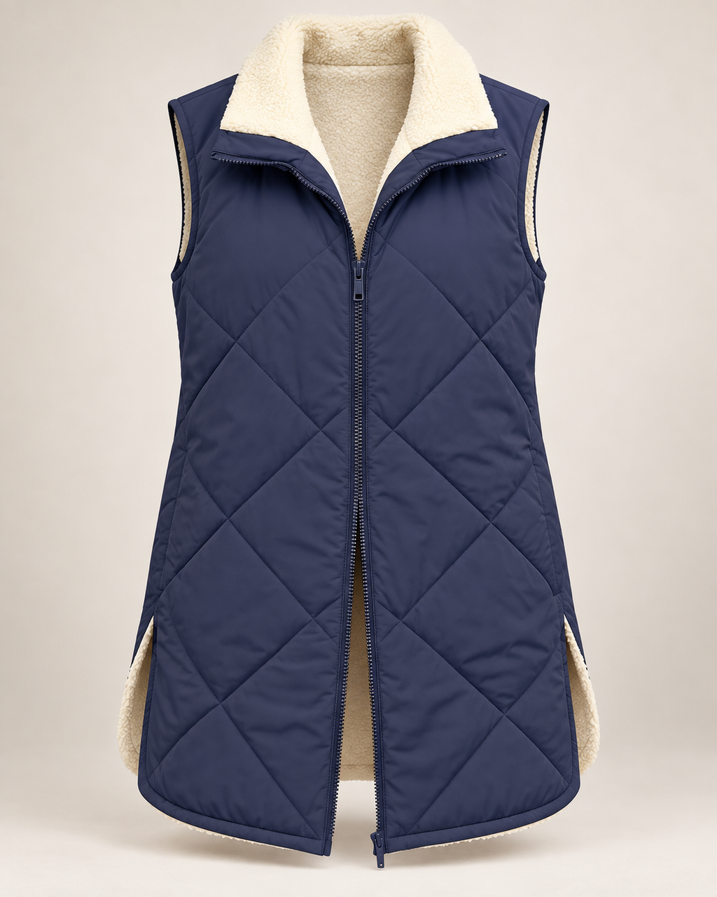 Gilet matelassé réversible femme effet fourrure deux faces - Solange