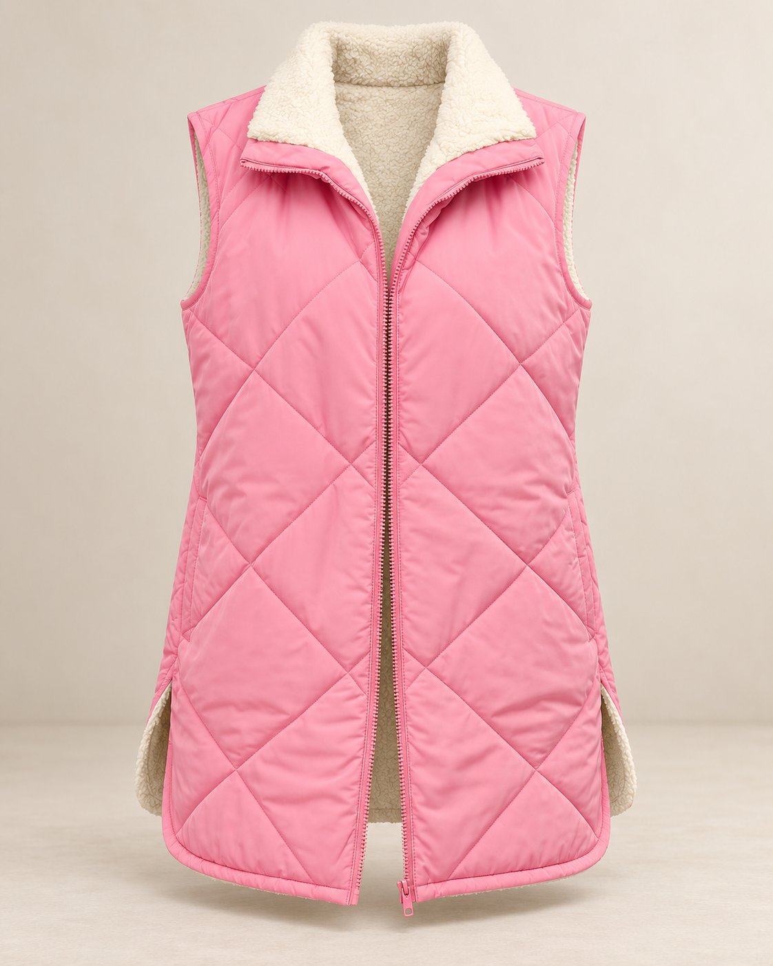 Gilet matelassé réversible femme effet fourrure deux faces - Solange
