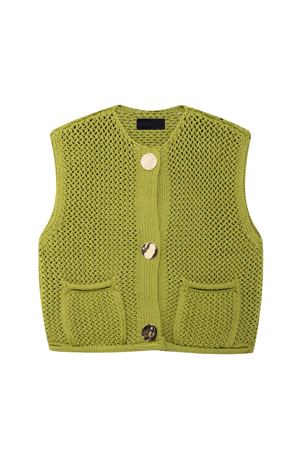 Gilet femme maille épaisse boutons poches sans manches chaud - Dumas