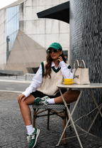 Gilet femme maille torsadée encolure V sans manches - Bérénice