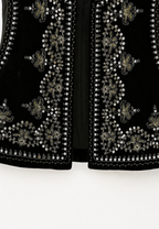 Gilet femme velours motifs floraux brodés élégant fête - Celina