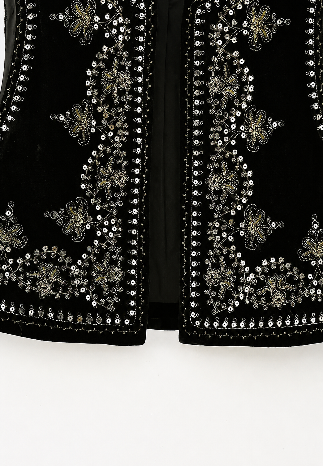 Gilet femme velours motifs floraux brodés élégant fête - Celina