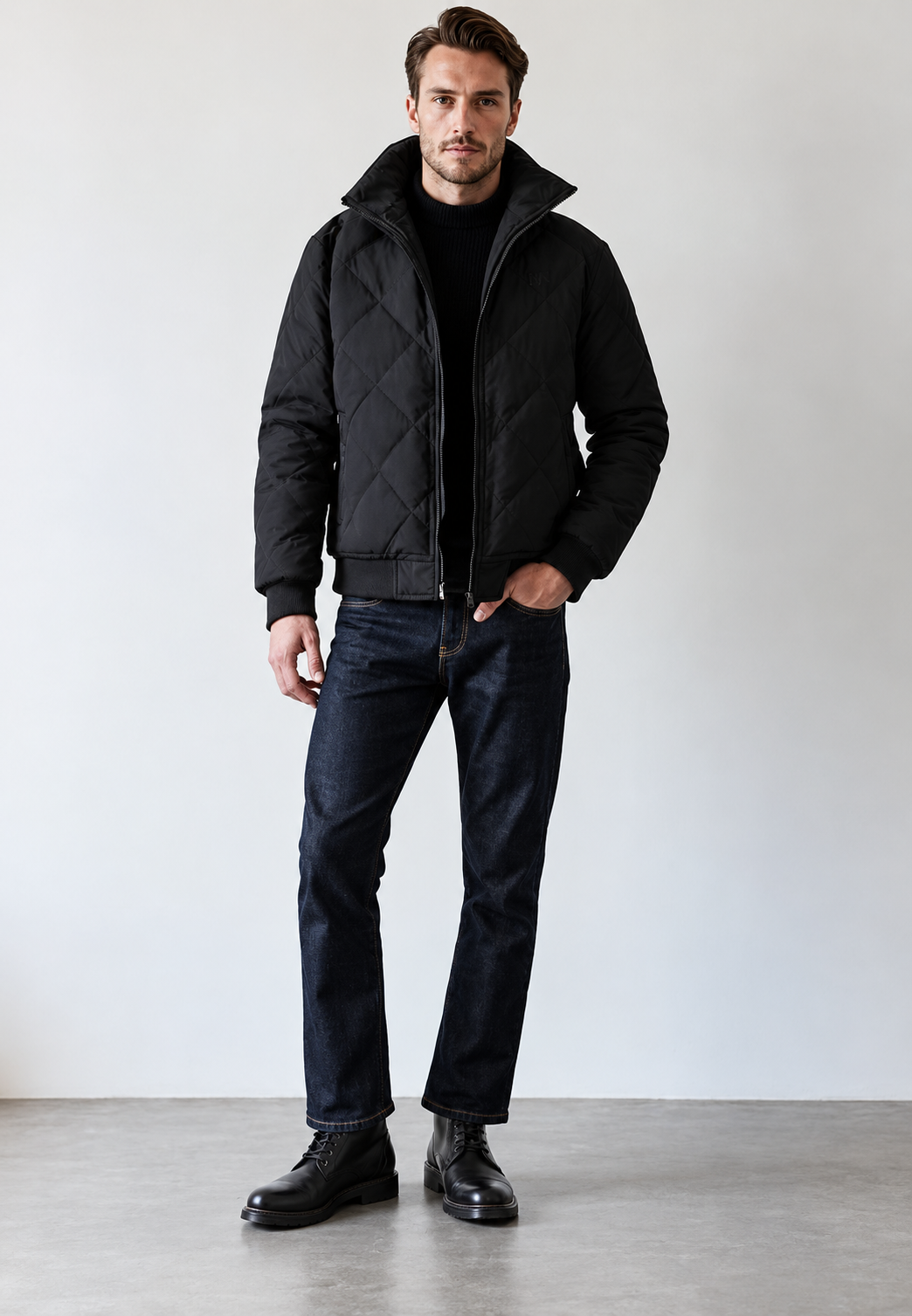Veste matelassée homme col montant intérieur polaire chaude - Valdemar