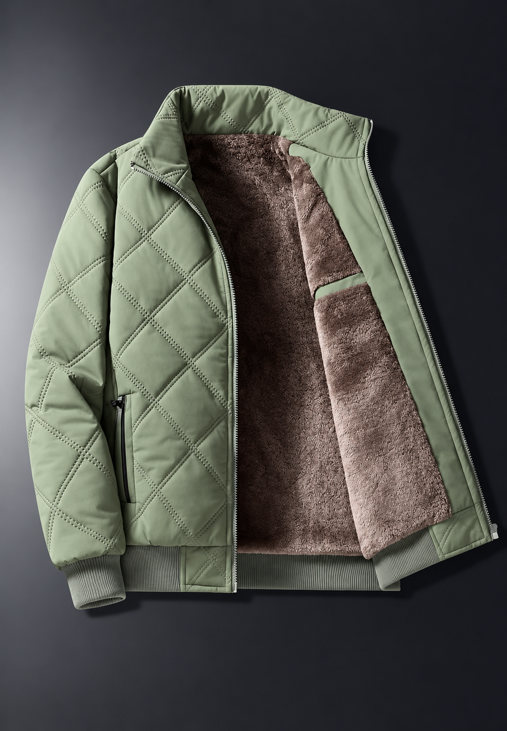 Veste matelassée homme col montant intérieur polaire chaude - Valdemar