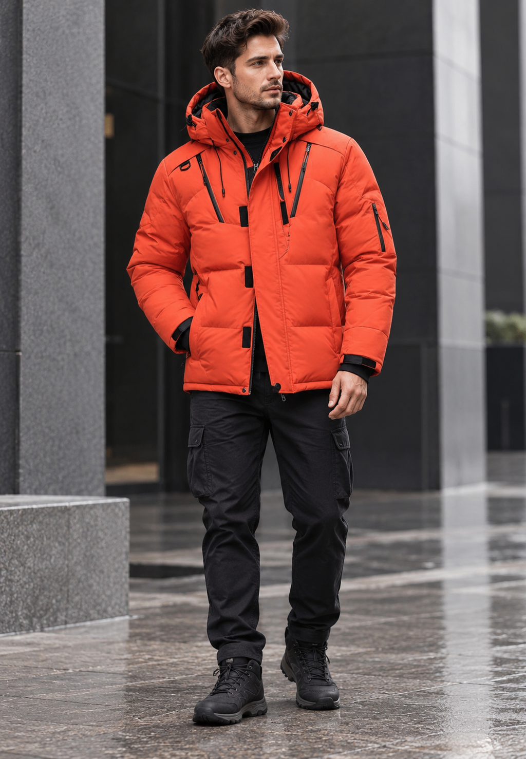 Veste matelassée outdoor homme capuche col montant hiver - Stellan