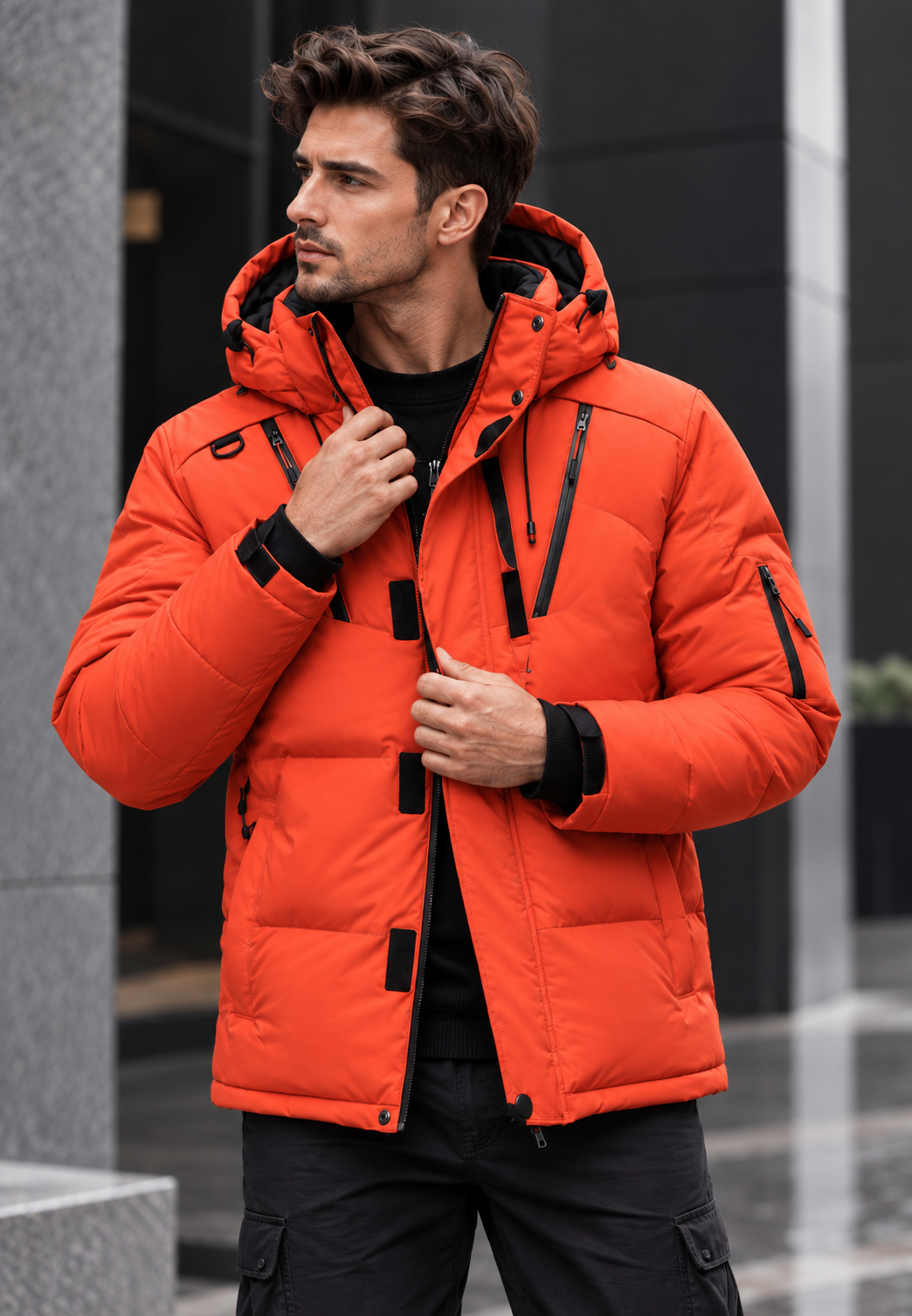 Veste matelassée outdoor homme capuche col montant hiver - Stellan
