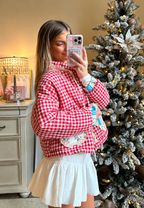 Veste matelassée femme carreaux vichy poches cœur printemps - Ysoria