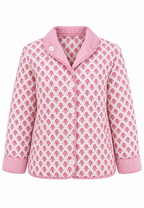 Veste matelassée femme imprimé floral col chemise rayures - Lola