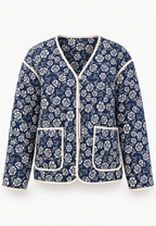 Veste matelassée femme imprimé floral bordures contrastées - Mireva