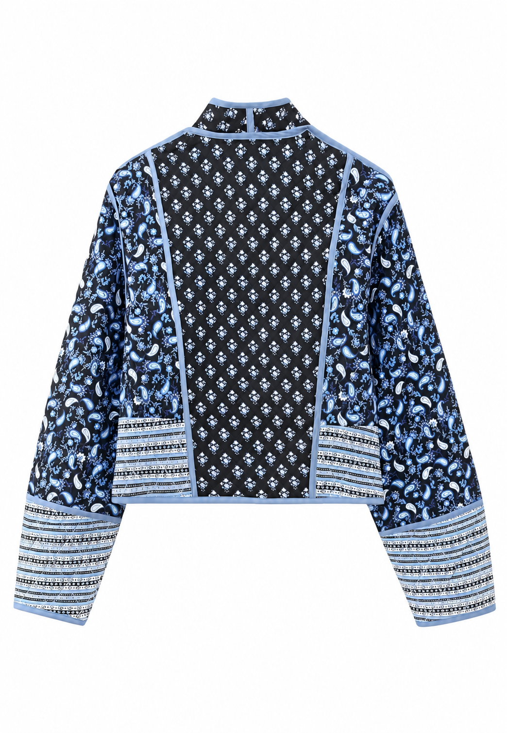 Veste matelassée femme imprimé cachemire paisley bordures - Norelia