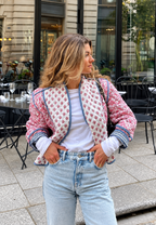 Veste matelassée femme imprimé cachemire paisley bordures - Norelia