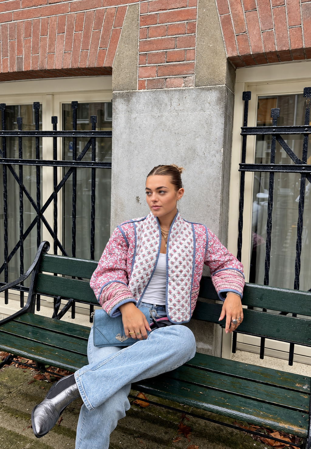 Veste matelassée femme imprimé cachemire paisley bordures - Norelia