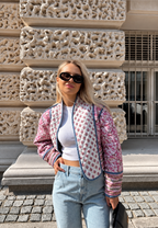 Veste matelassée femme imprimé cachemire paisley bordures - Norelia