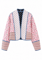 Veste matelassée femme imprimé cachemire paisley bordures - Norelia